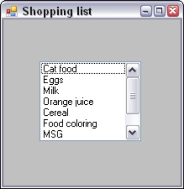 Figure 10-11: List boxes display a list of options.